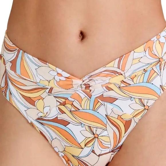 L* SPACE Nancy Lee Reversible Swim Bikini Bottom Bitsy Cut Sunshine Floral NWOT - Picture 3 of 10